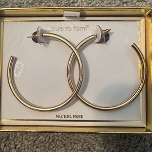 True to Form Gold Hoop Earrings Nickel Free